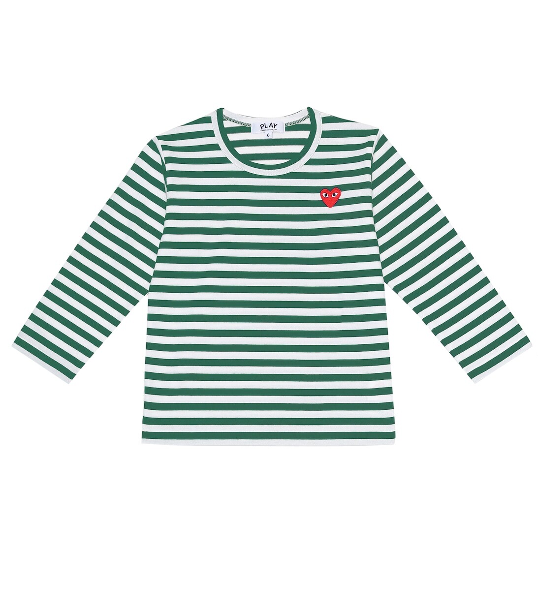

Полосатая хлопковая футболка с логотипом Comme des Garçons Play, разноцветный