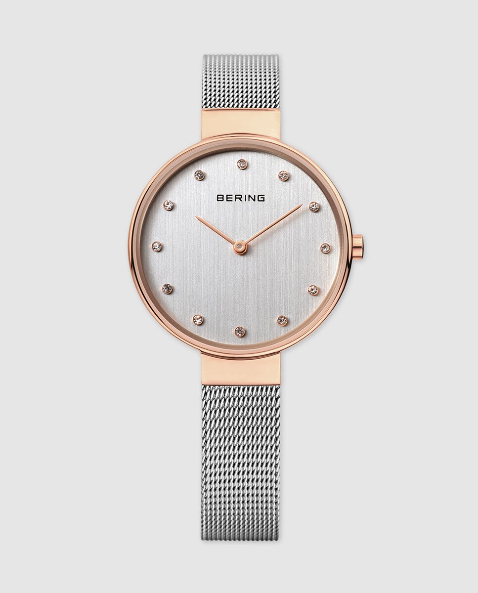 Bering 12034-064 Классические часы со стальной сеткой Bering, серебро комплект цепь с браслетом стальная цепочка стальной браслет