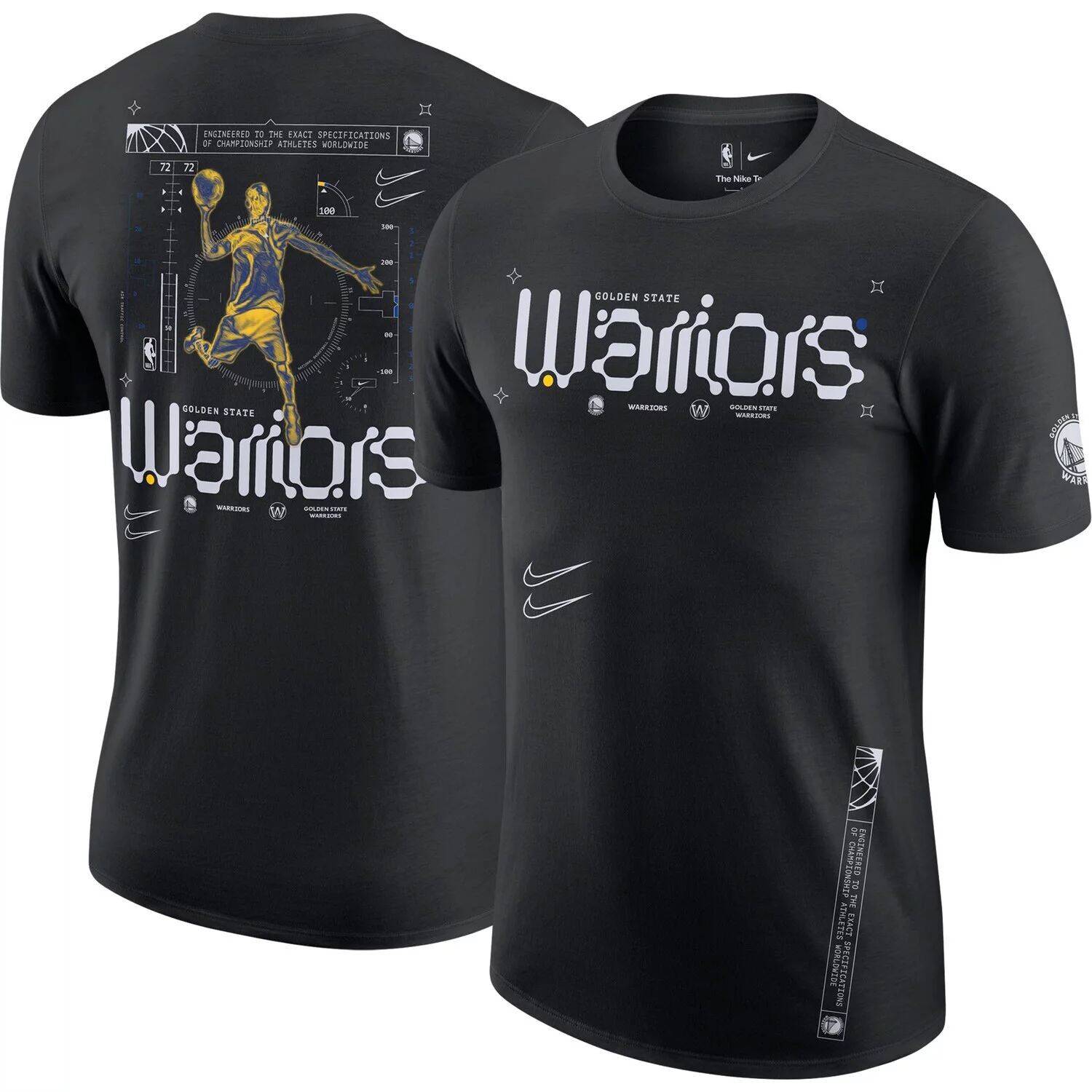 

Мужская черная футболка Golden State Warriors Courtside Air Traffic Control Max90 Nike, Черный