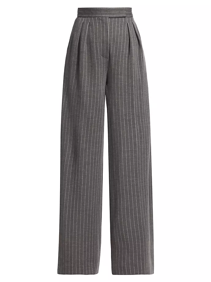 

Широкие брюки в тонкую полоску Valeria Max Mara, серый