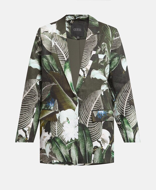 

Льняной пиджак Guess, зеленый