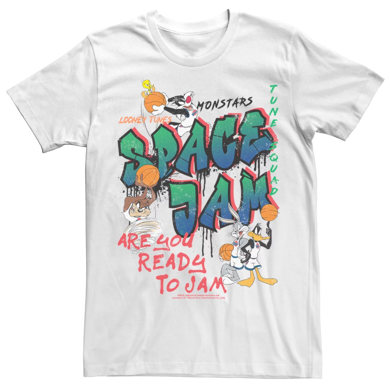 Мужская футболка Space Jam Are You Ready To Jam Graffiti Licensed Character