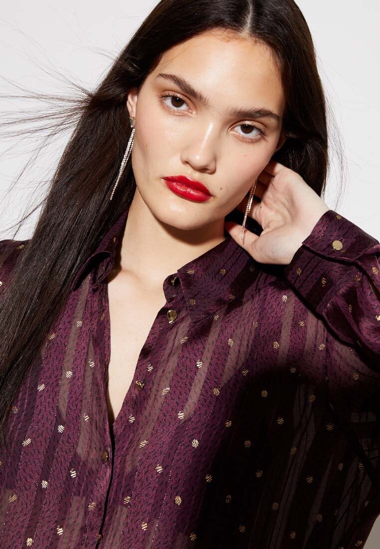 

Рубашка Fleck Long Sleeve New Look, цвет burgundy