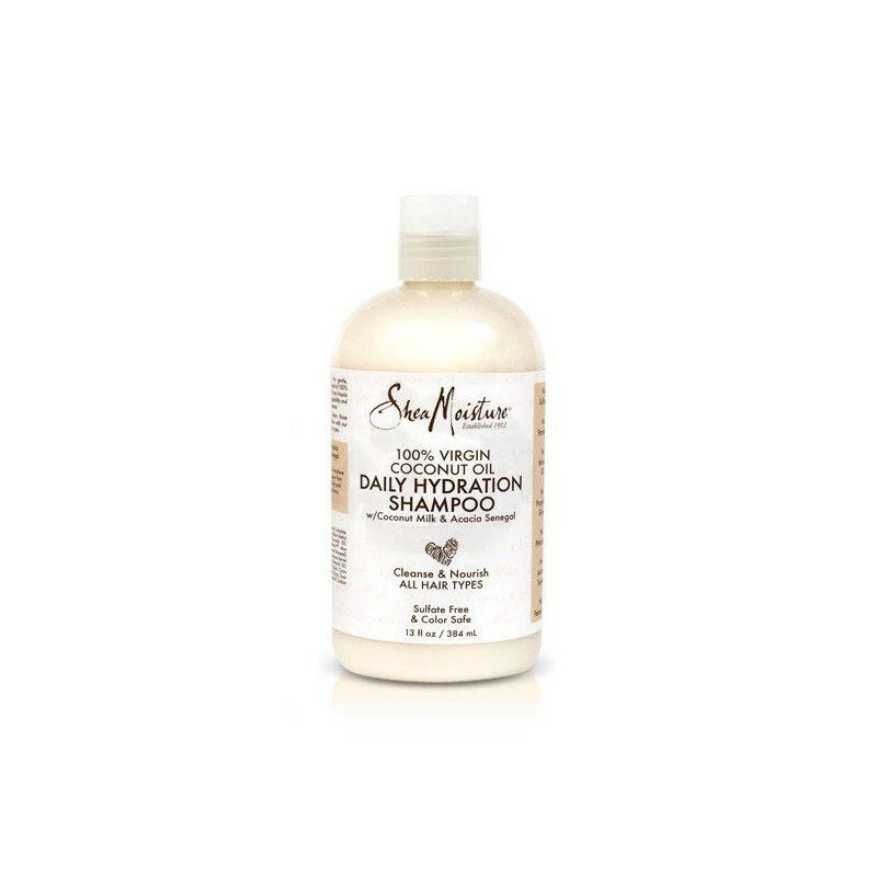 цена Шампунь для вьющихся волос 100% Virgin Coconut Oil Daily Hydration Shampoo Shea Moisture, 384 мл
