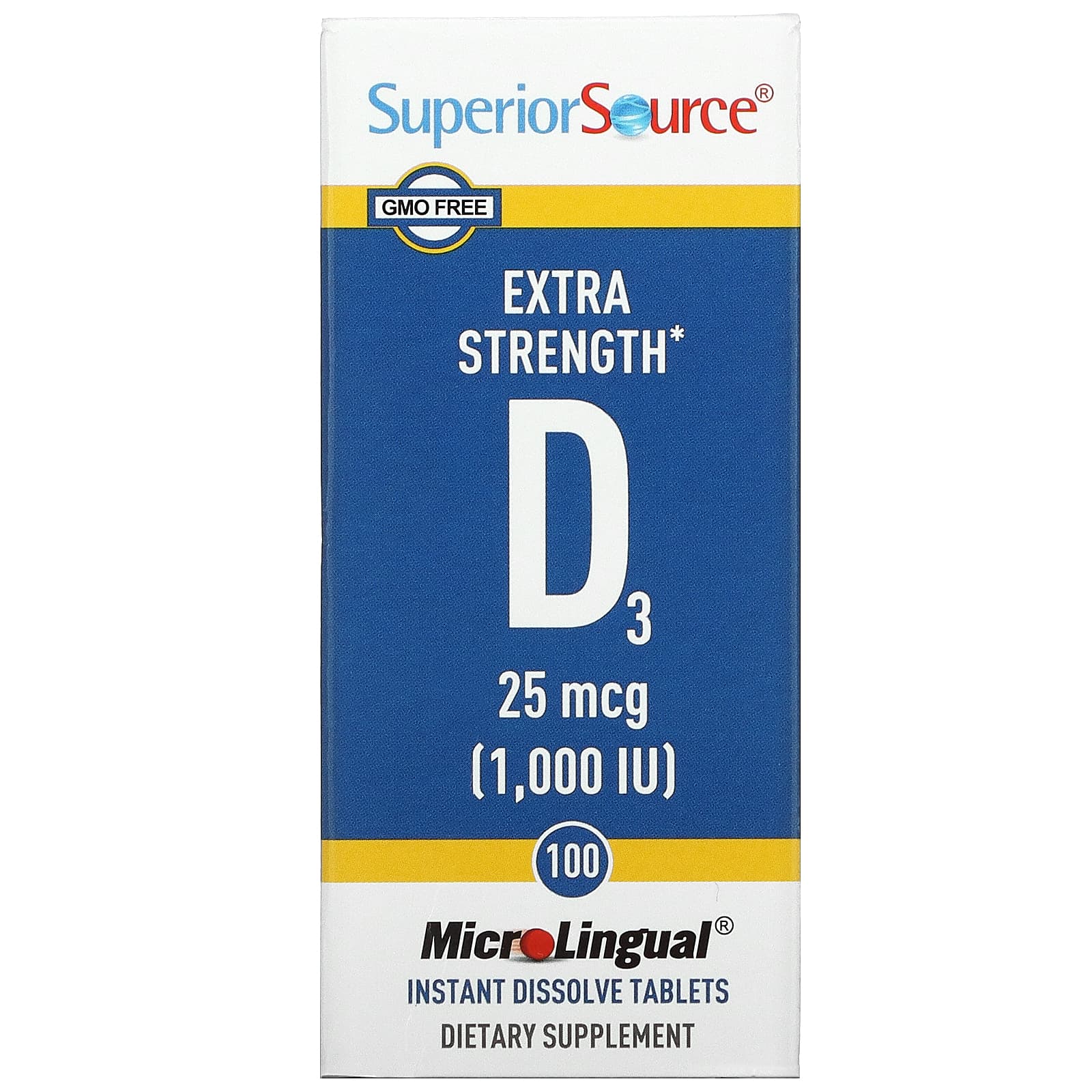 Superior Source Витамин D3 Экстра сила 1000 МЕ 100 микролингвальных таблеток superior source сверхсильный витамин d3 5000 ме 100 микролингвальных быстрорастворимых таблеток