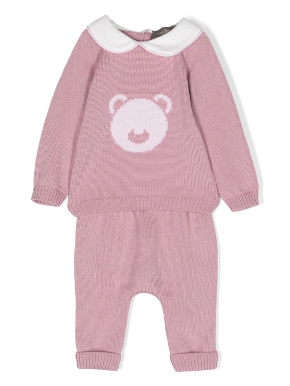 

Little Bear трикотажные брюки с отделкой в рубчик, розовый