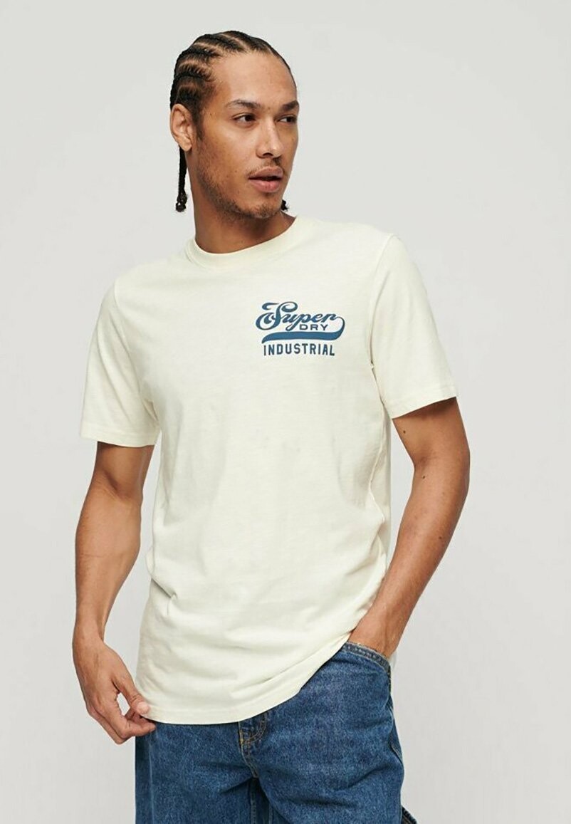 

Футболка с принтом WORKWEAR SCRIPTED GRAPHIC Superdry, цвет new chalk white slub