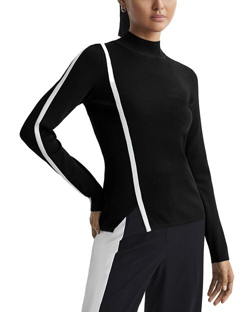 

Топ Anna с асимметричной контрастной отделкой REISS, цвет Black