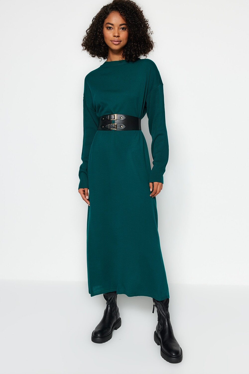 

Платье - зеленое - шифт Trendyol Modest, зеленый