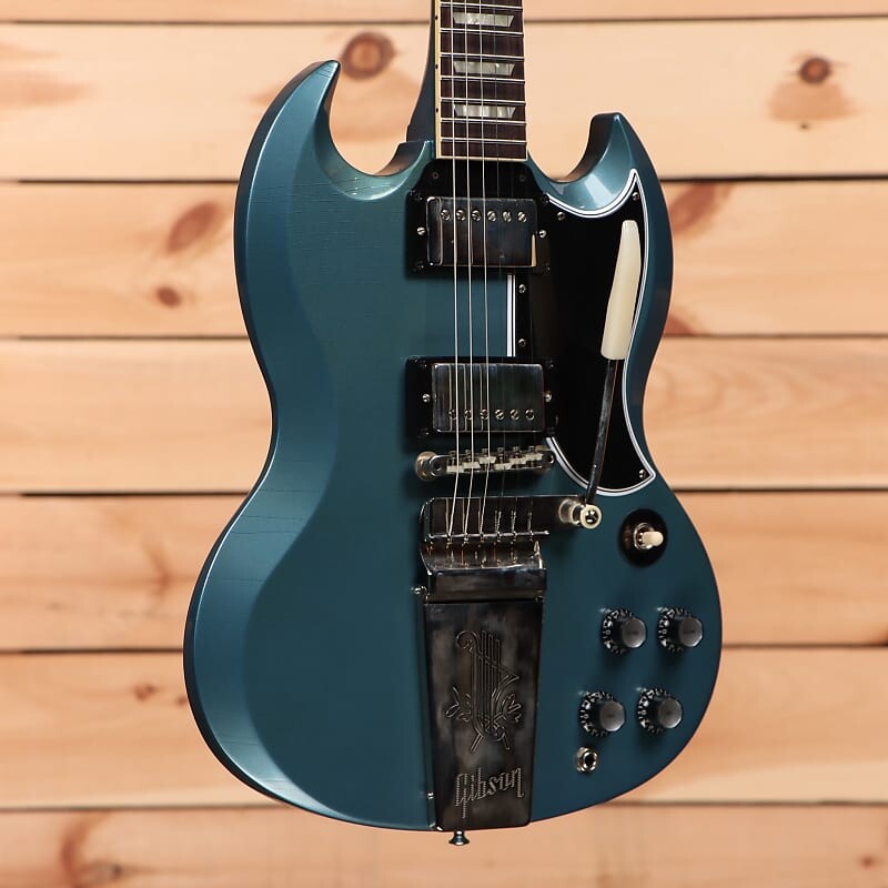 

Электрогитара Gibson 1964 SG Standard Reissue with Maestro Ultra Light Aged - Pelham Blue - 301664 - PLEK'd