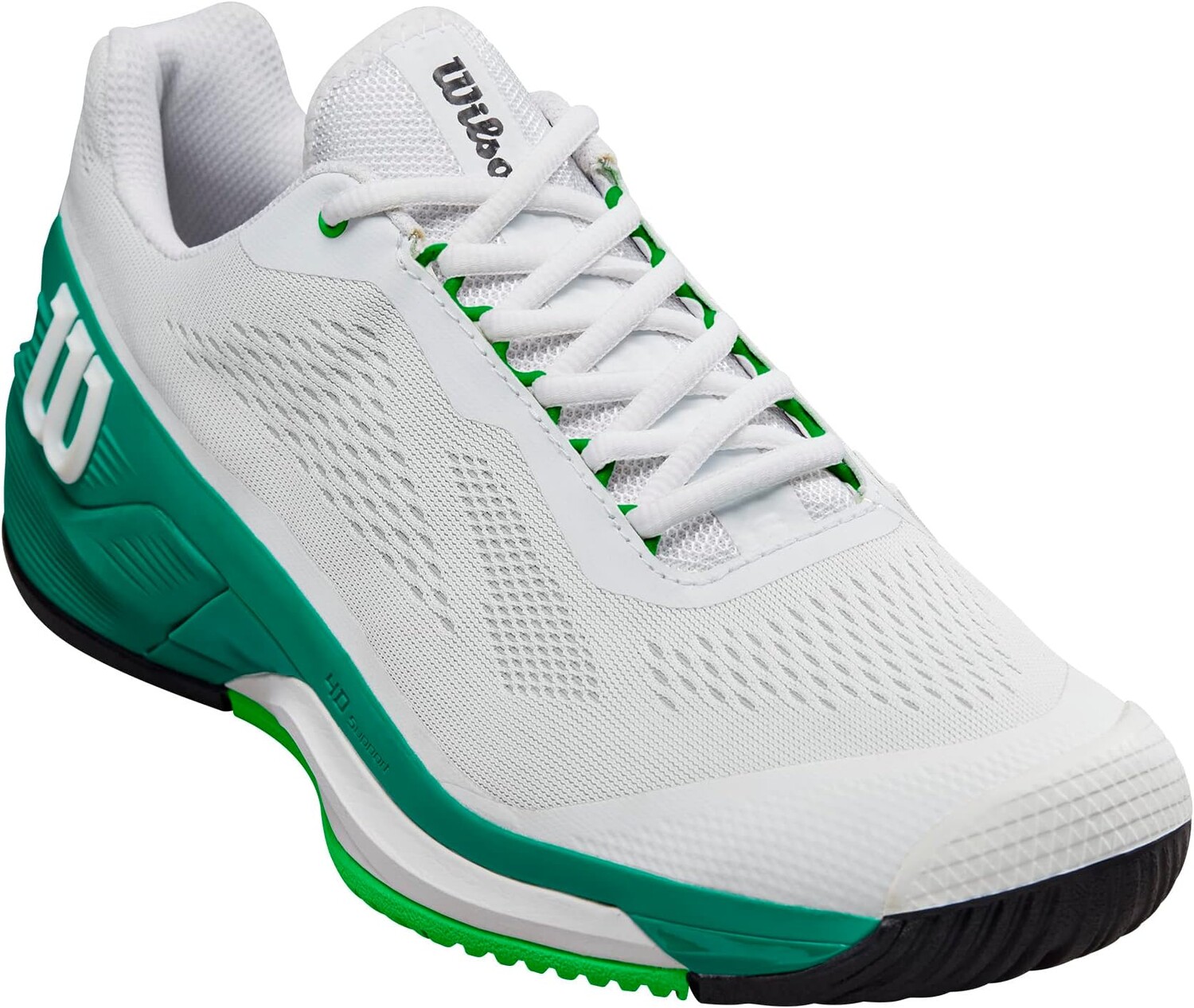 

Кроссовки Rush Pro 4.0 Tennis Shoes Wilson, цвет White/Bosphorus/Green
