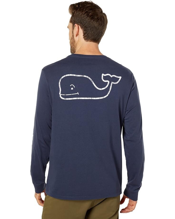 

Футболка Vineyard Vines Long Sleeve Vintage Whale Pocket, синий