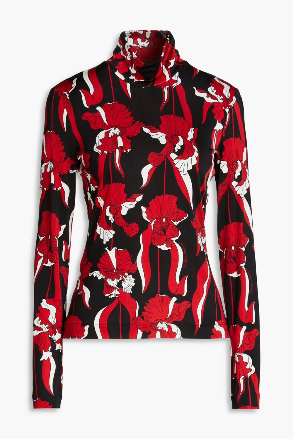 

Трикотажная водолазка с цветочным принтом Boutique Moschino, черный