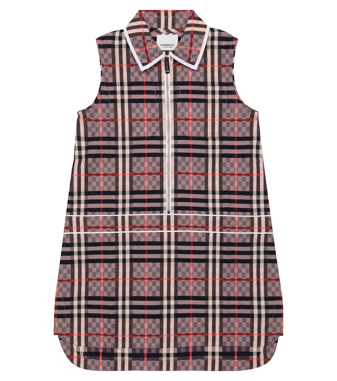 

Платье в клетку vintage check из смесового хлопка Burberry Kids, мультиколор