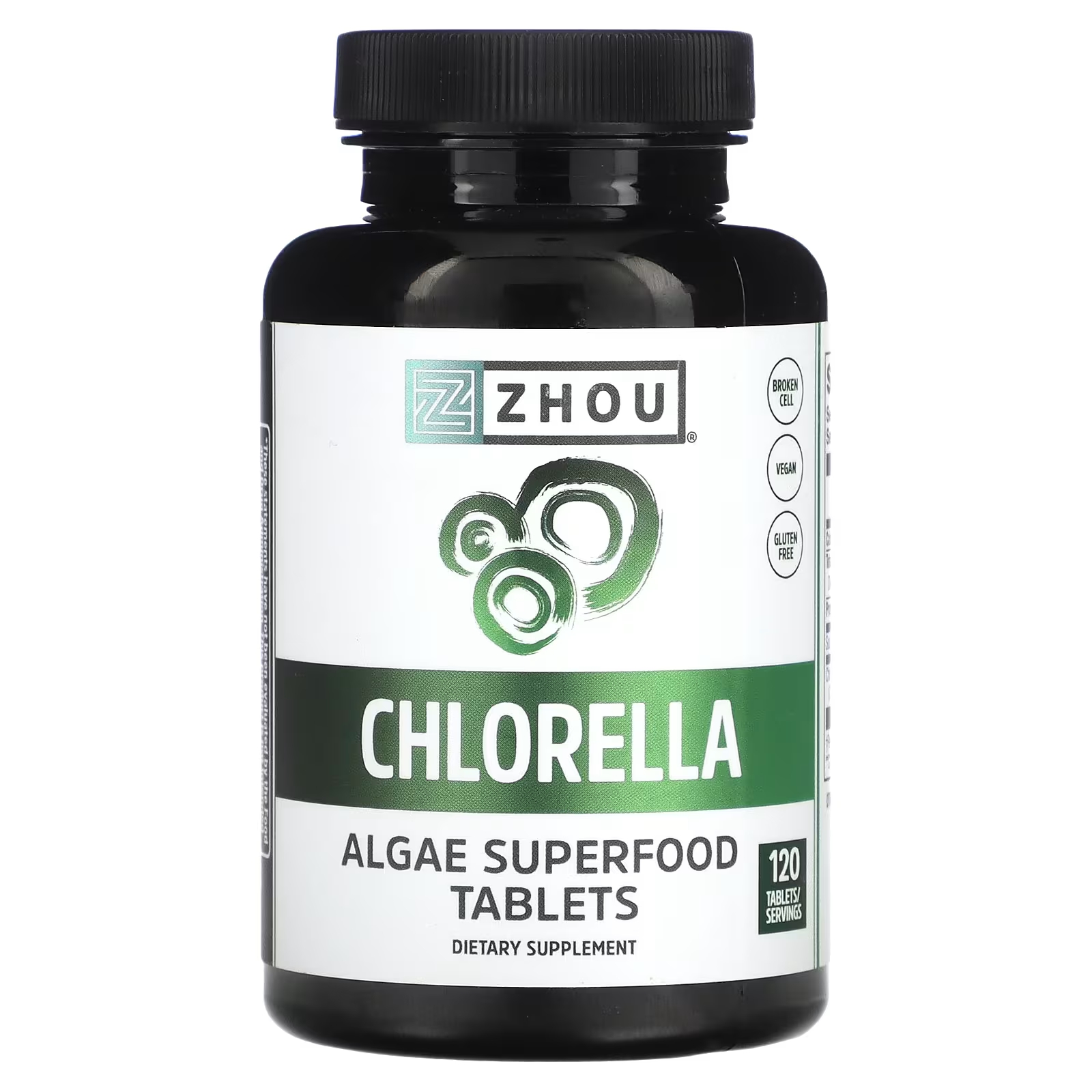 Хлорелла Zhou Nutrition, 120 таблеток суперпродукт zhou nutrition спирулина 180 таблеток
