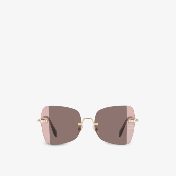 

Солнцезащитные очки MU50WS в металлической квадратной оправе Miu Miu, желтый