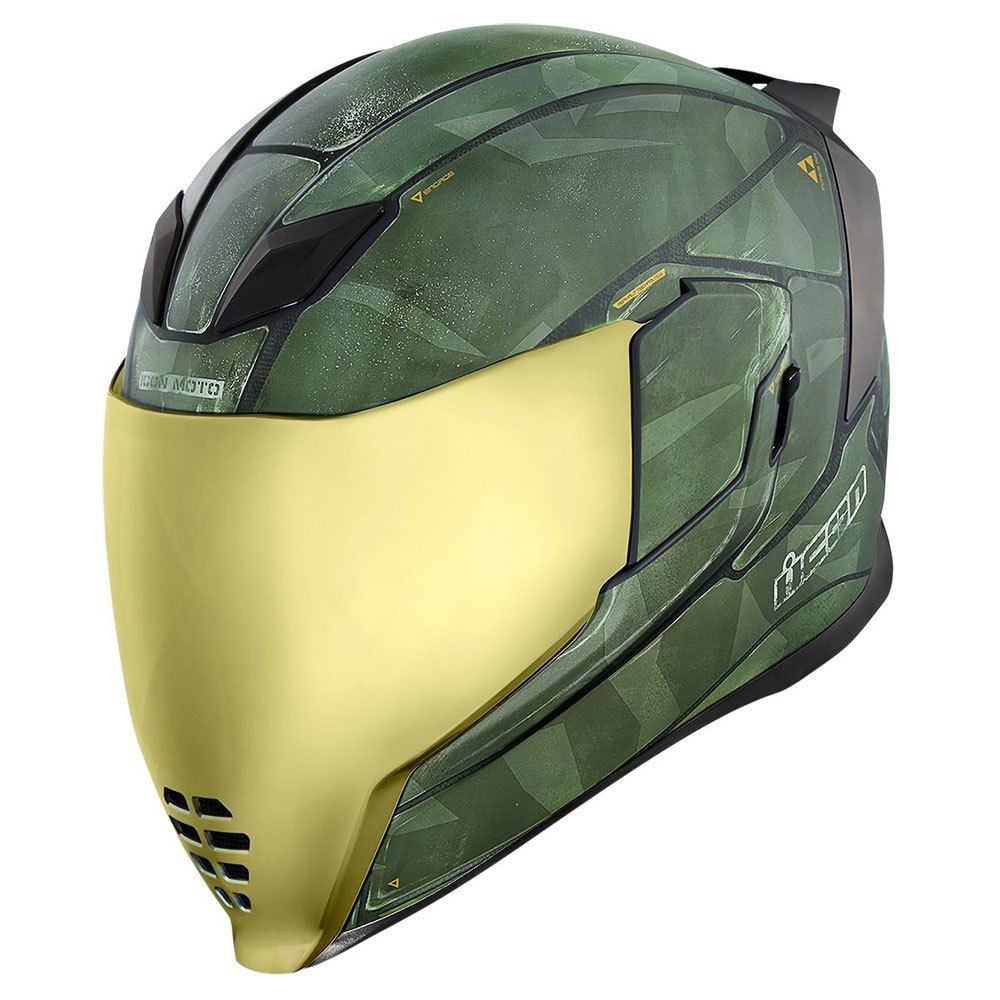 Шлем полнолицевой Icon Airflite Battlescar 2, зеленый