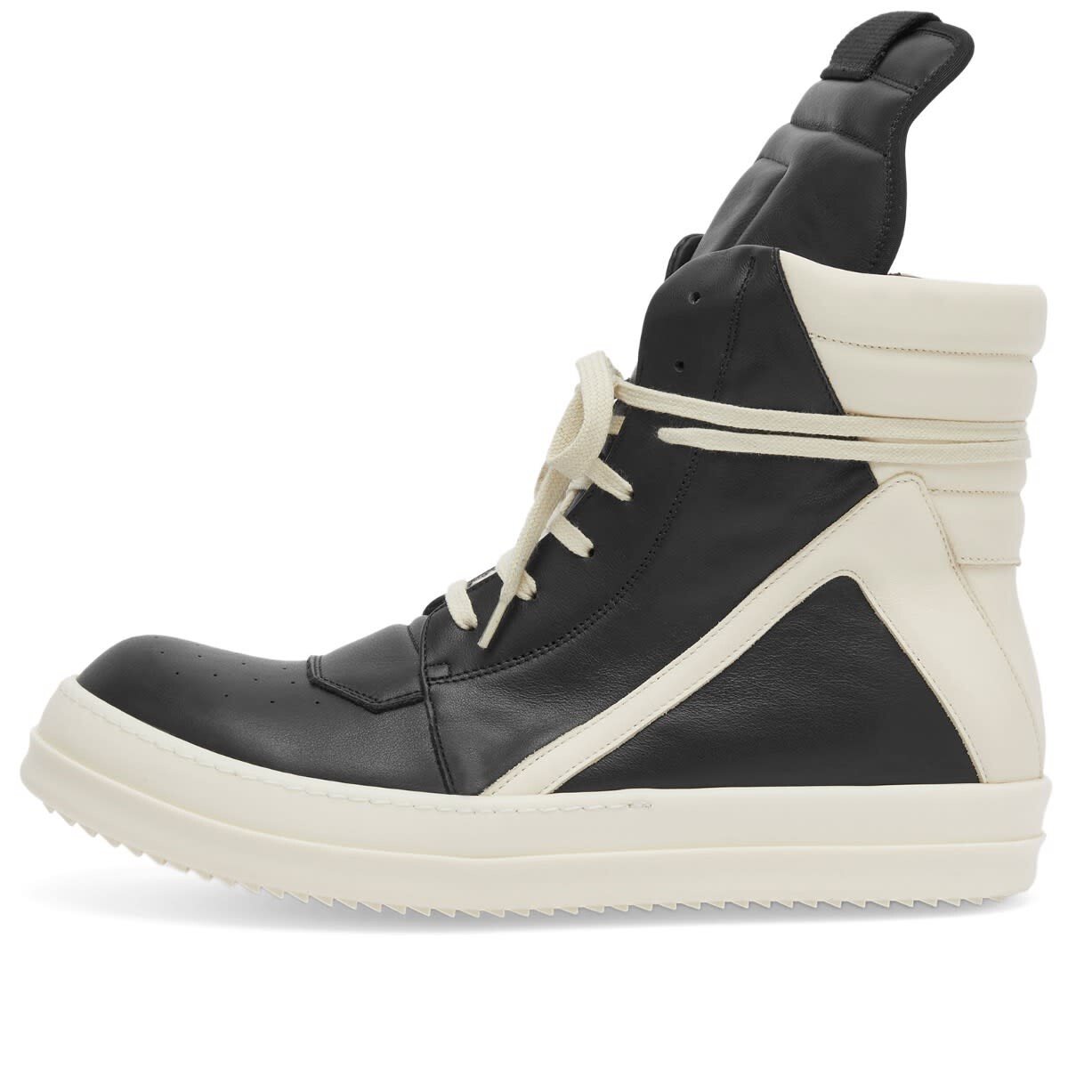 

Кроссовки Rick Owens Leather Geobasket Sneakers, цвет Black & Milk