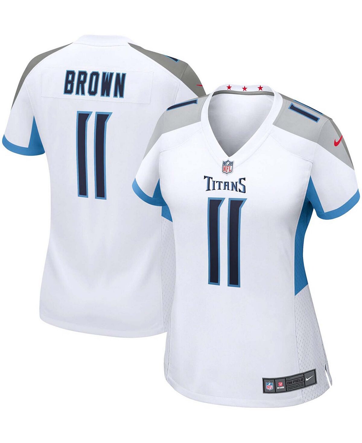 

Женская коричнево-белая игровая майка Tennessee Titans AJ Nike, белый