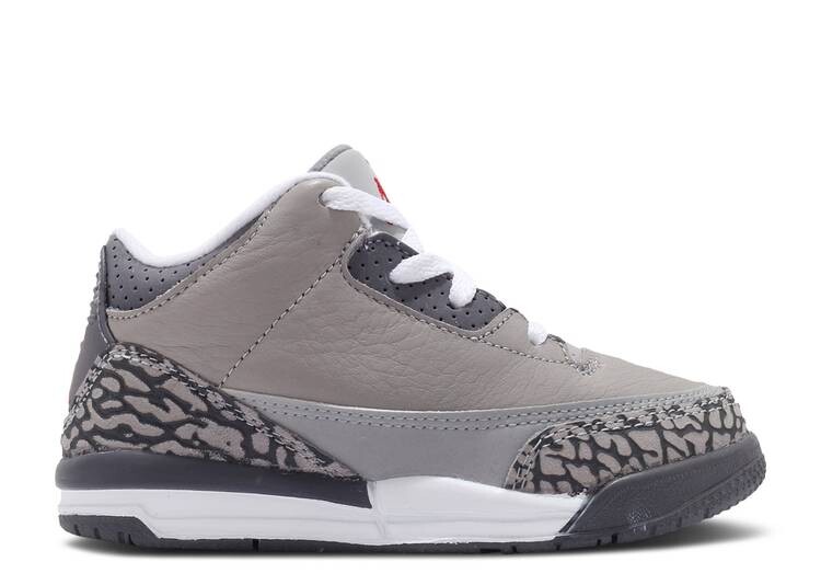 

Кроссовки AIR JORDAN 3 RETRO TD 'COOL GREY' 2021, серебряный