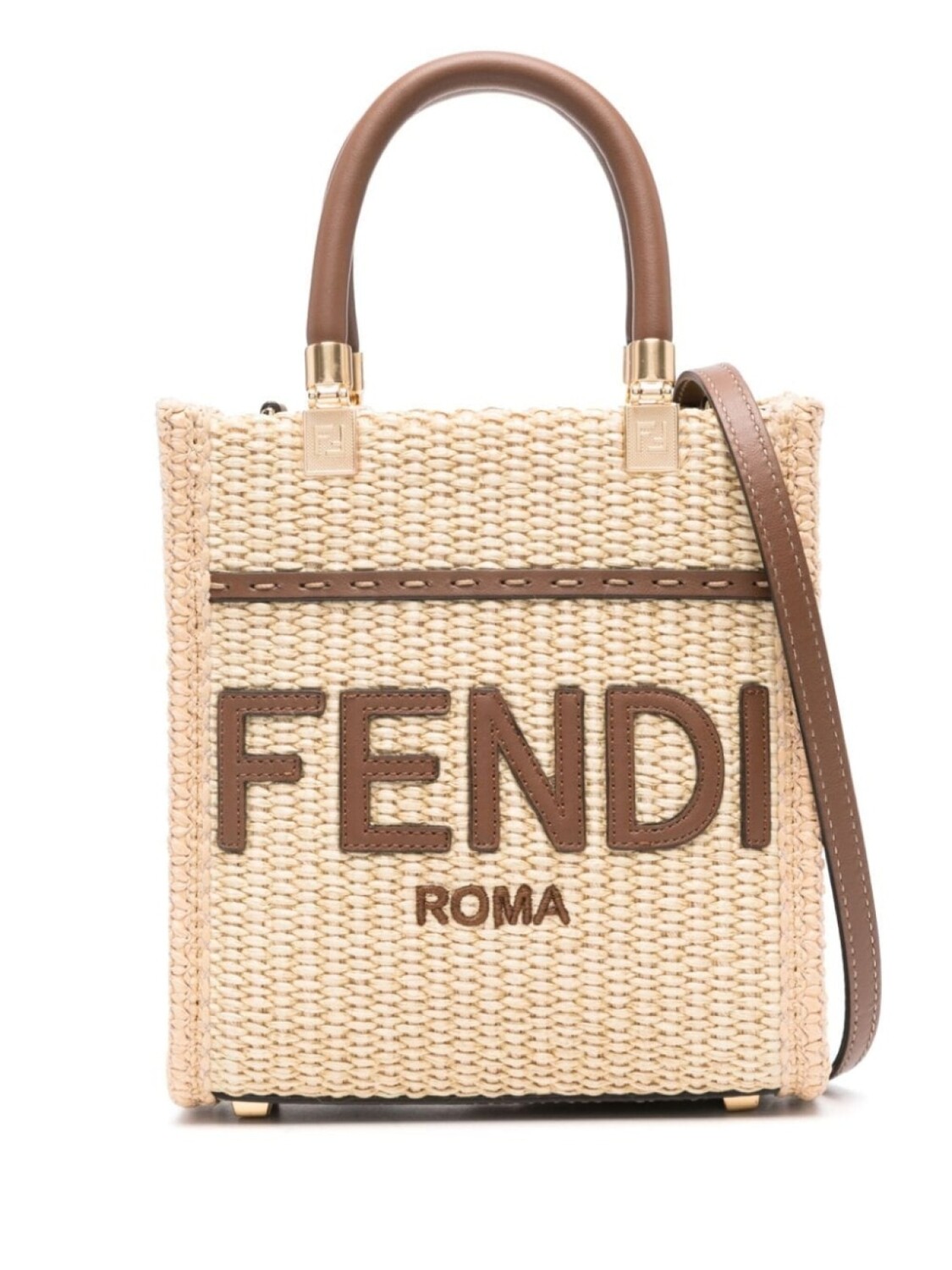 

FENDI сумка-тоут Sunshine размера мини, нейтральный цвет