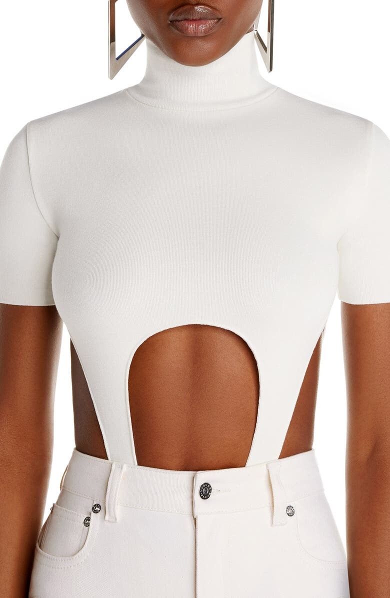 

Боди с высоким воротником и вырезами MUGLER