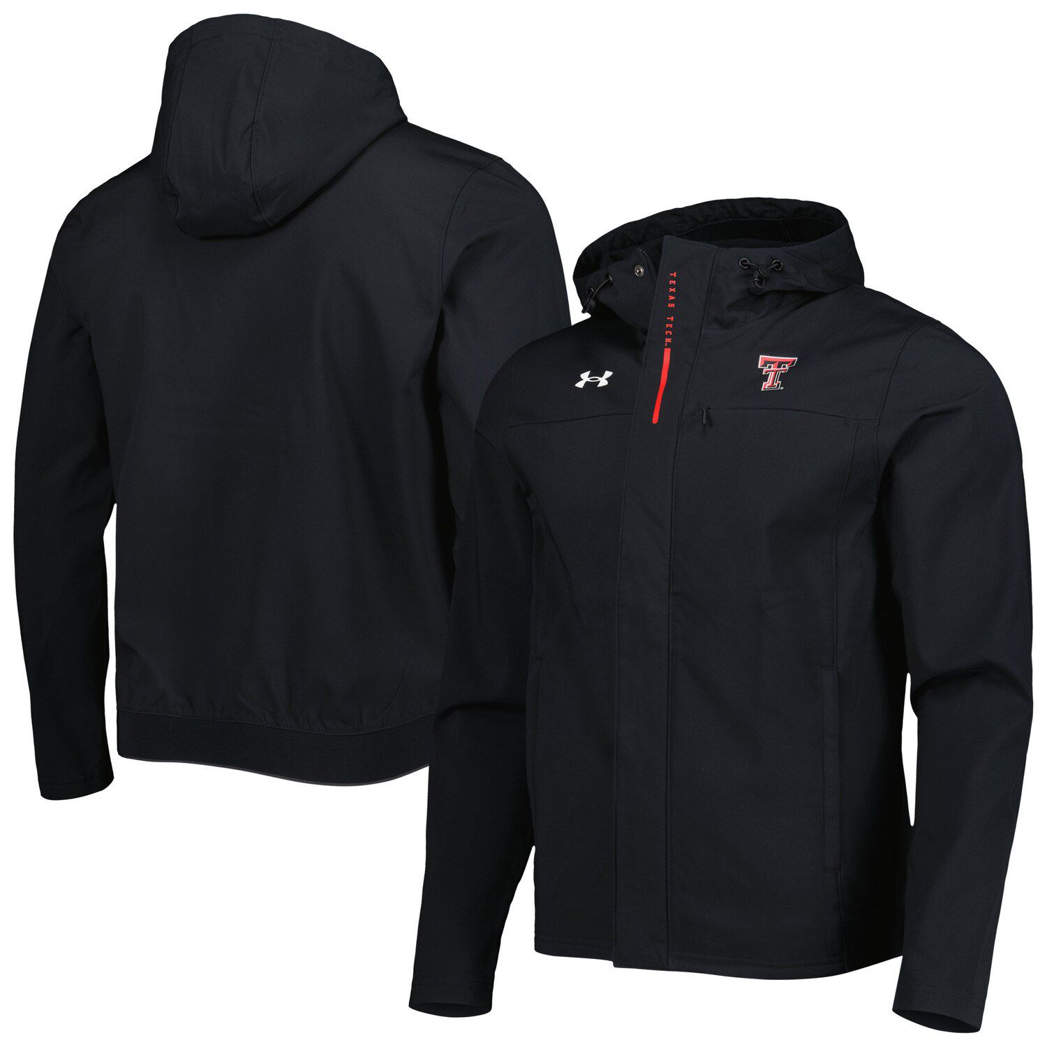 

Мужская черная тканая куртка с молнией во всю длину Texas Tech Red Raiders Under Armour