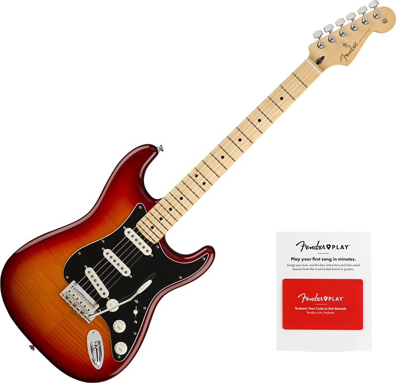 

Электрогитара Fender Player Stratocaster Plus Top Maple FB Aged Cherry Electric Guitar w/ Prepaid Fender Play Card