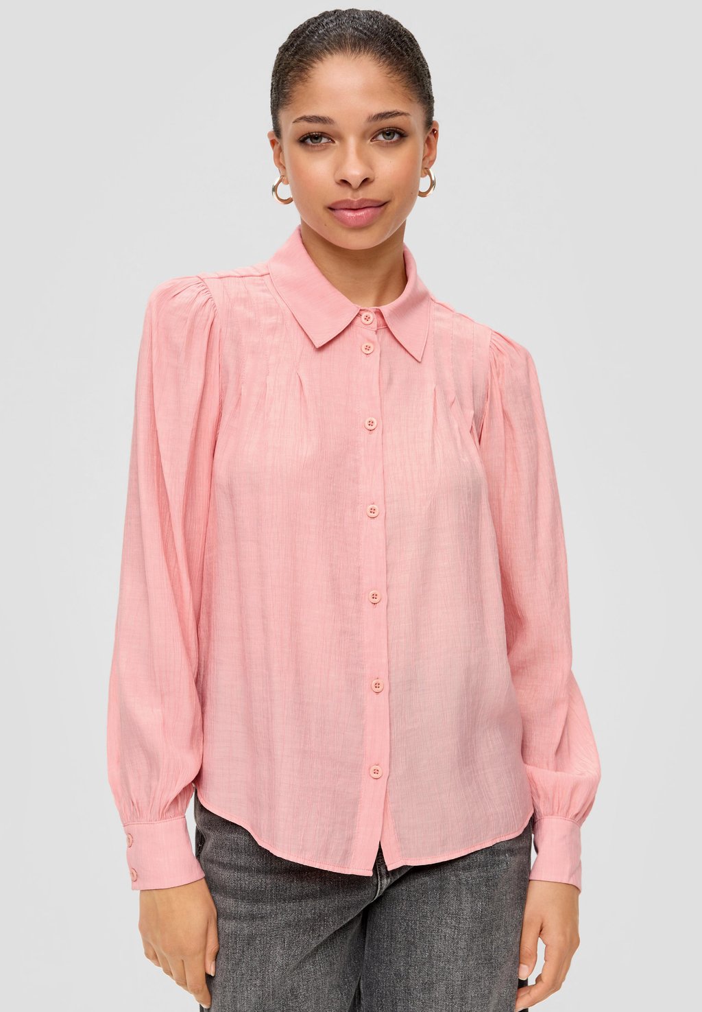 Блузка-рубашка MIT RAFFUNG QS, цвет pfirsich