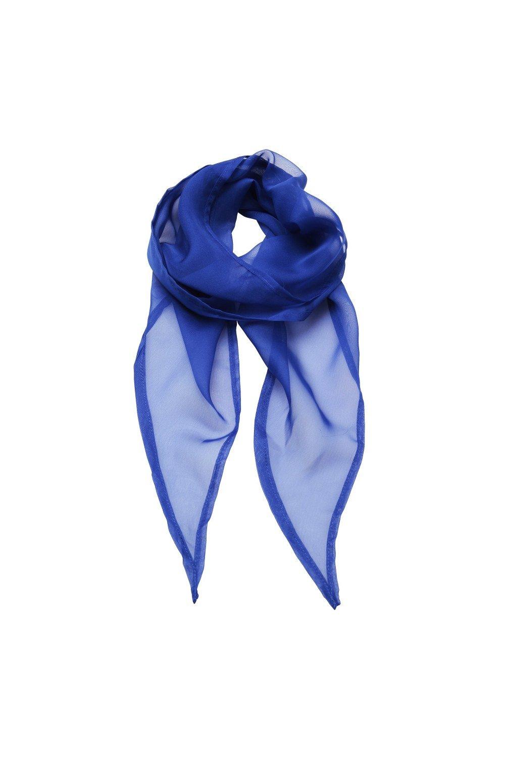 Деловой шифоновый деловой шарф Premier, синий шифоновый радужный цветной шарф женский шарф arn танцевальный шелковый шарф большой размер