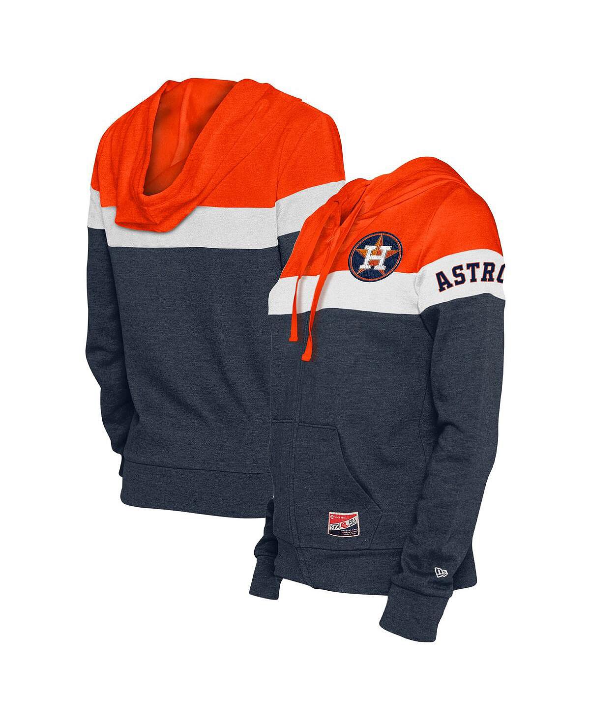 

Женская куртка с капюшоном и молнией во всю длину Heather Royal Houston Astros с цветными блоками New Era