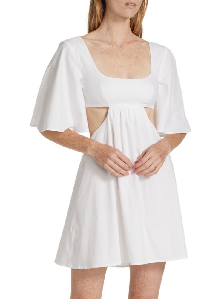Хлопковое мини-платье с вырезами Matthew Bruch, цвет White Pop юбка мини matthew bruch slit цвет white viscose linen