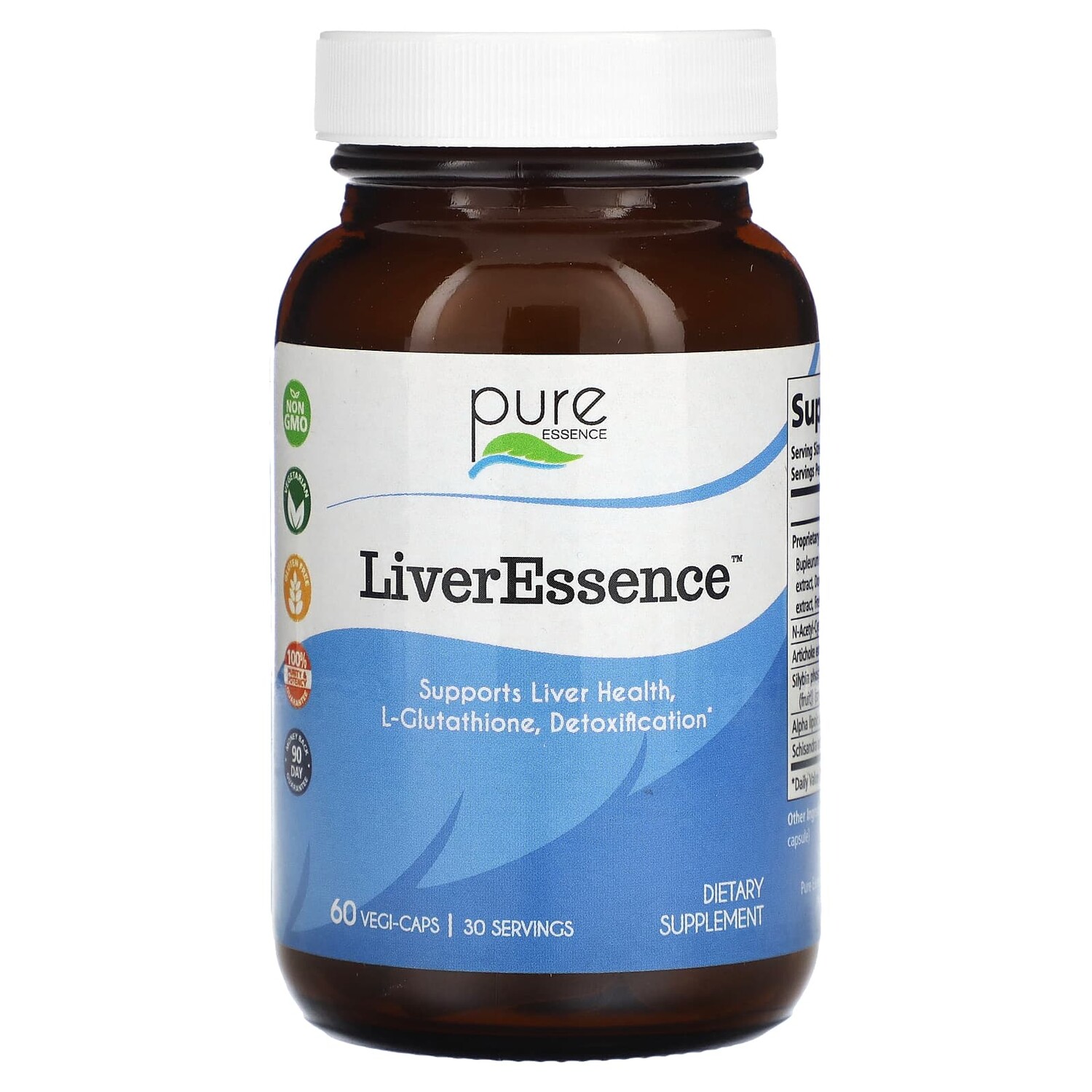 

LiverEssence, Поддержка печени 60 овощных капсул, Pure Essence