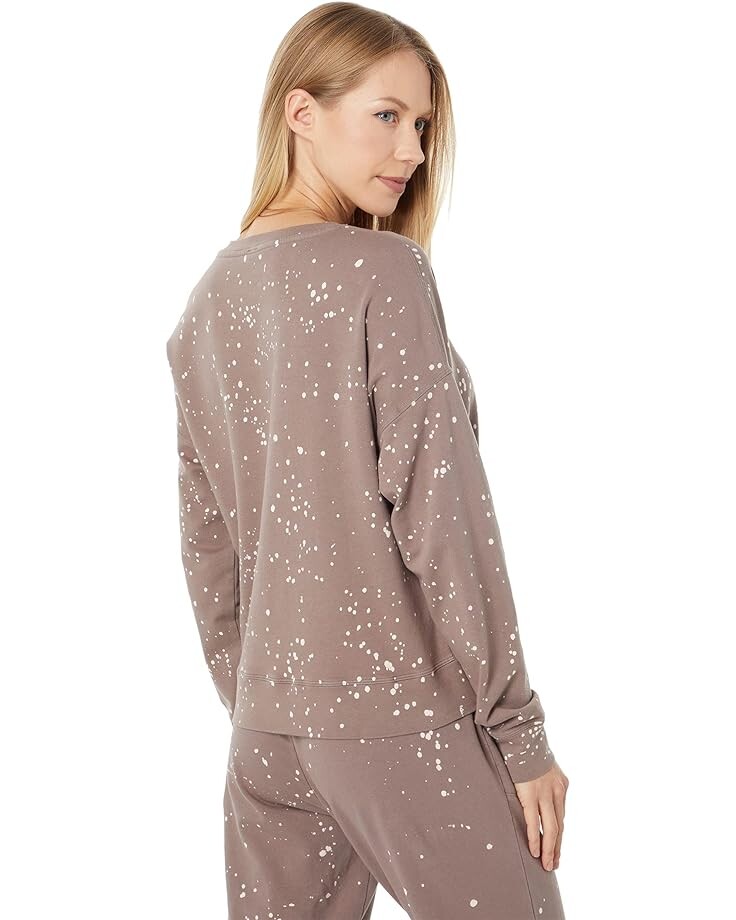 

Толстовка bobi Los Angeles Bleach Splatter Terry Cropped Sweatshirt, цвет Java