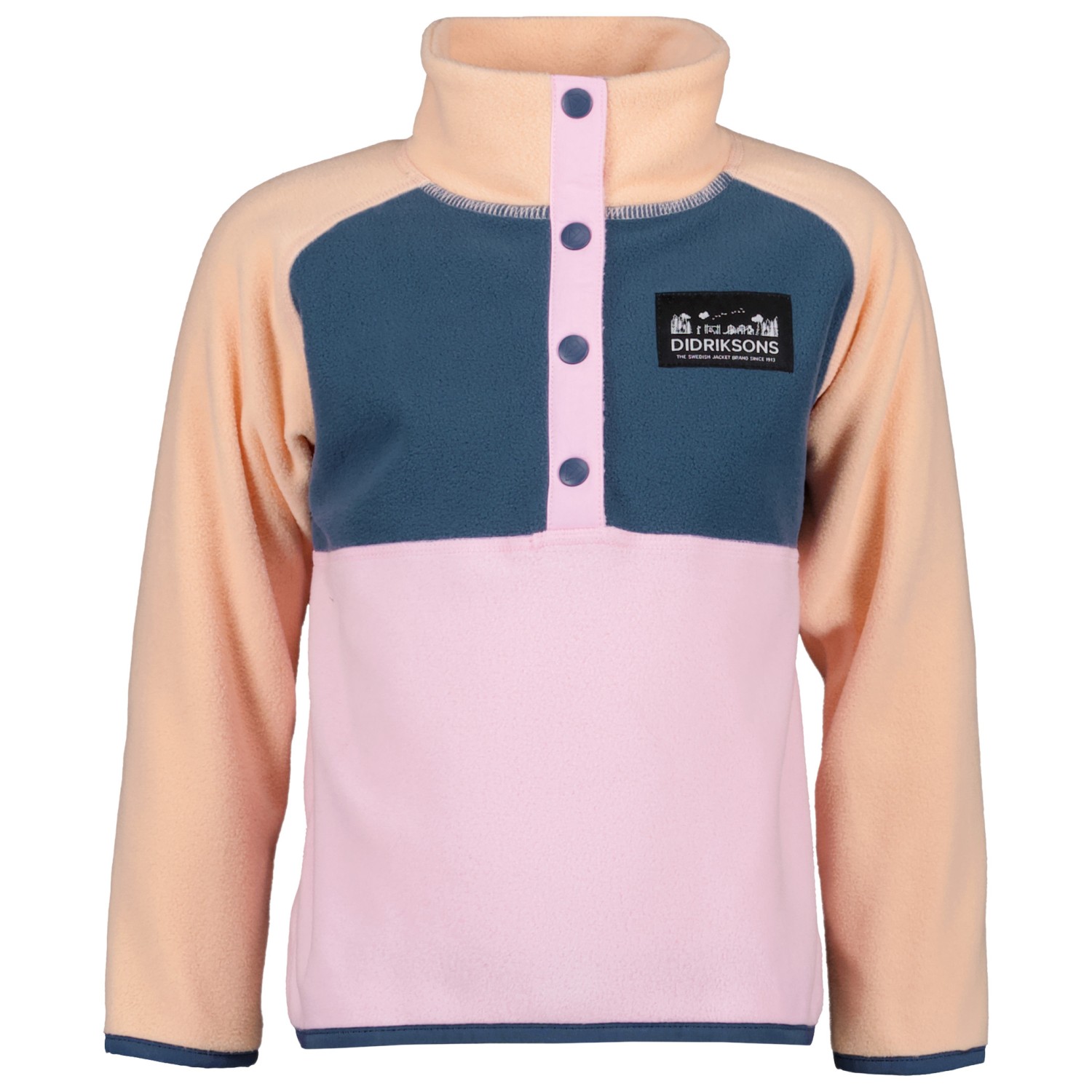Флисовый свитер Didriksons Kid's Monte Half Button 3, цвет Orchid Pink