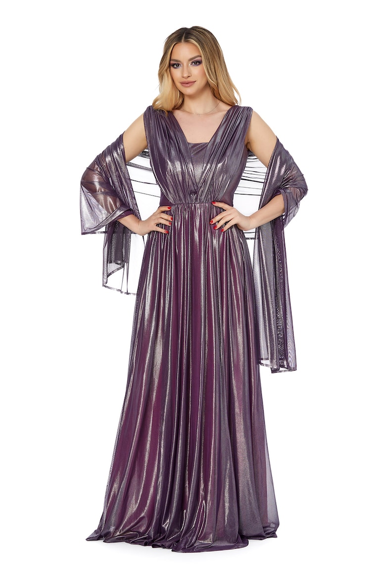 Длинное платье с гламурным эффектом Barocca, фиолетовый платье длинное с эффектом блеска xs синий