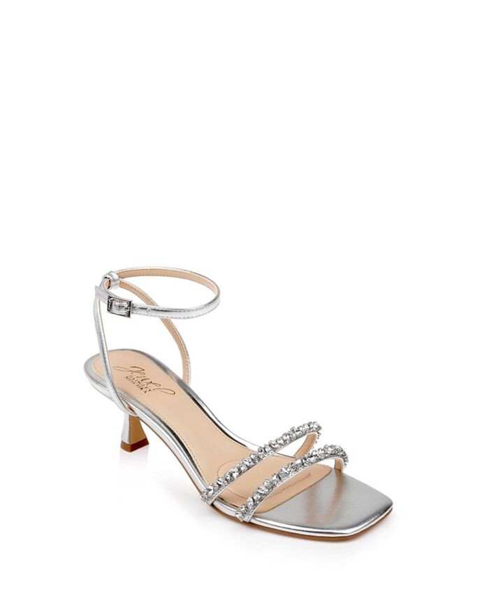 

Женские вечерние сандалии Marley Jewel Badgley Mischka, серебро