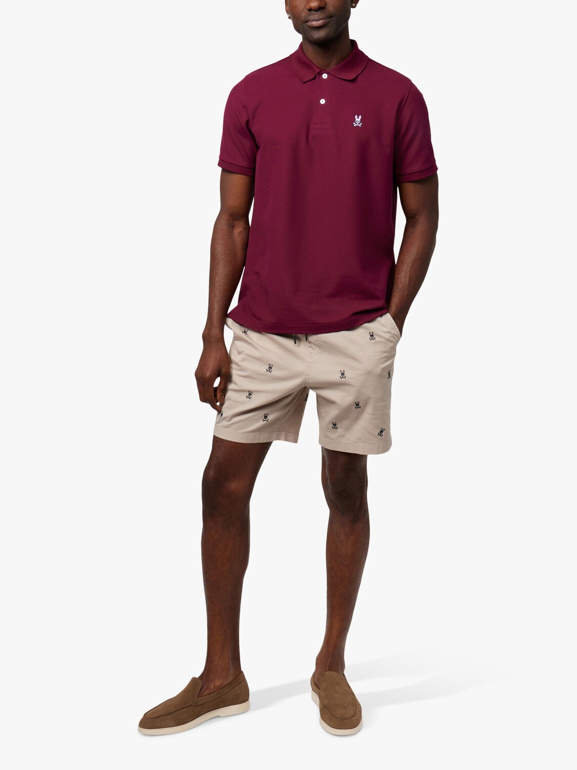 

Классическая рубашка-поло из пике Psycho Bunny, малиновый