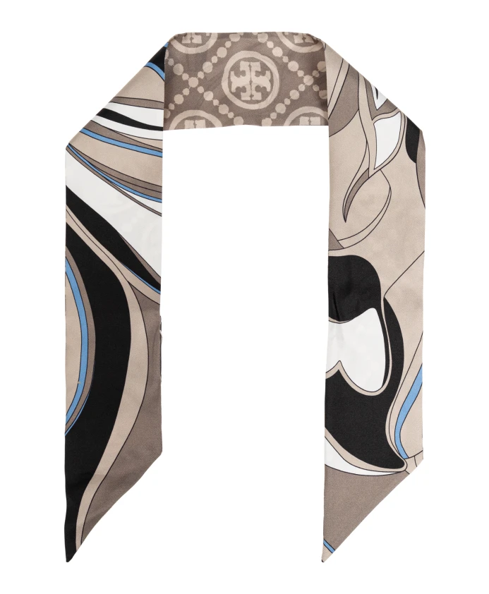 

Шелковый шарф Tory Burch, бежевый