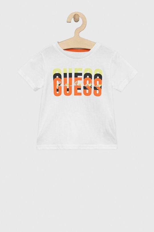 

Детская хлопковая футболка Guess, белый