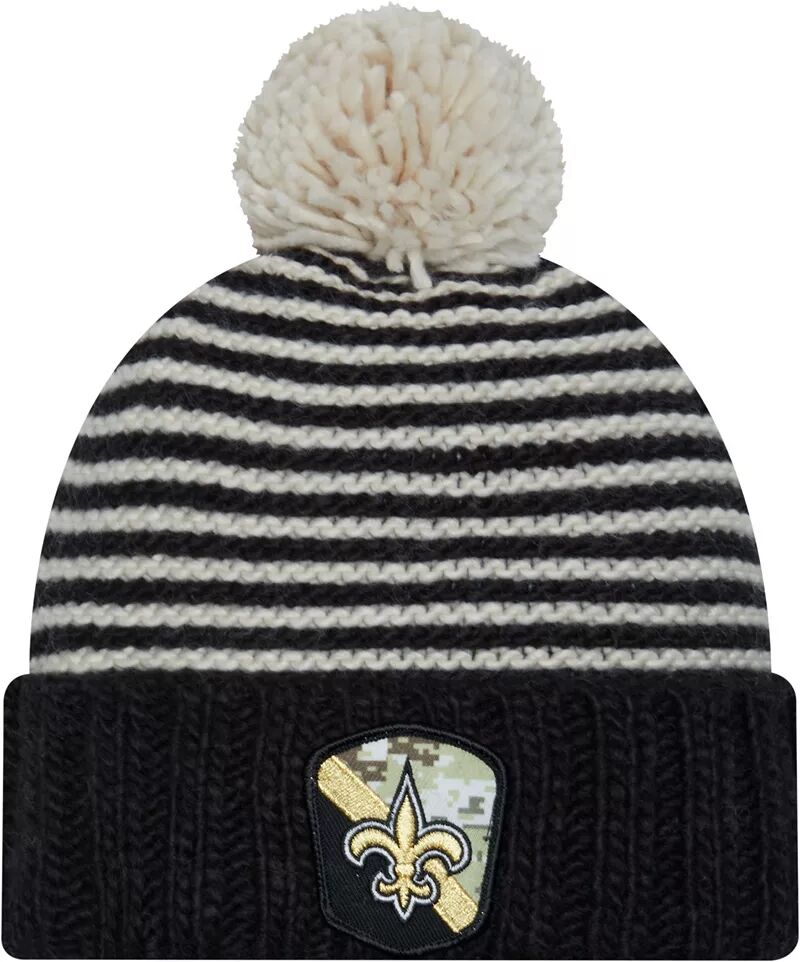 

Женская черная вязаная шапка New Era New Orleans Saints 2023 Salute to Service