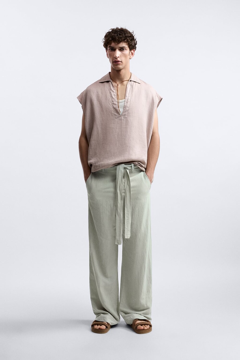 

Рубашка рами – ограниченная версия ZARA, розовый