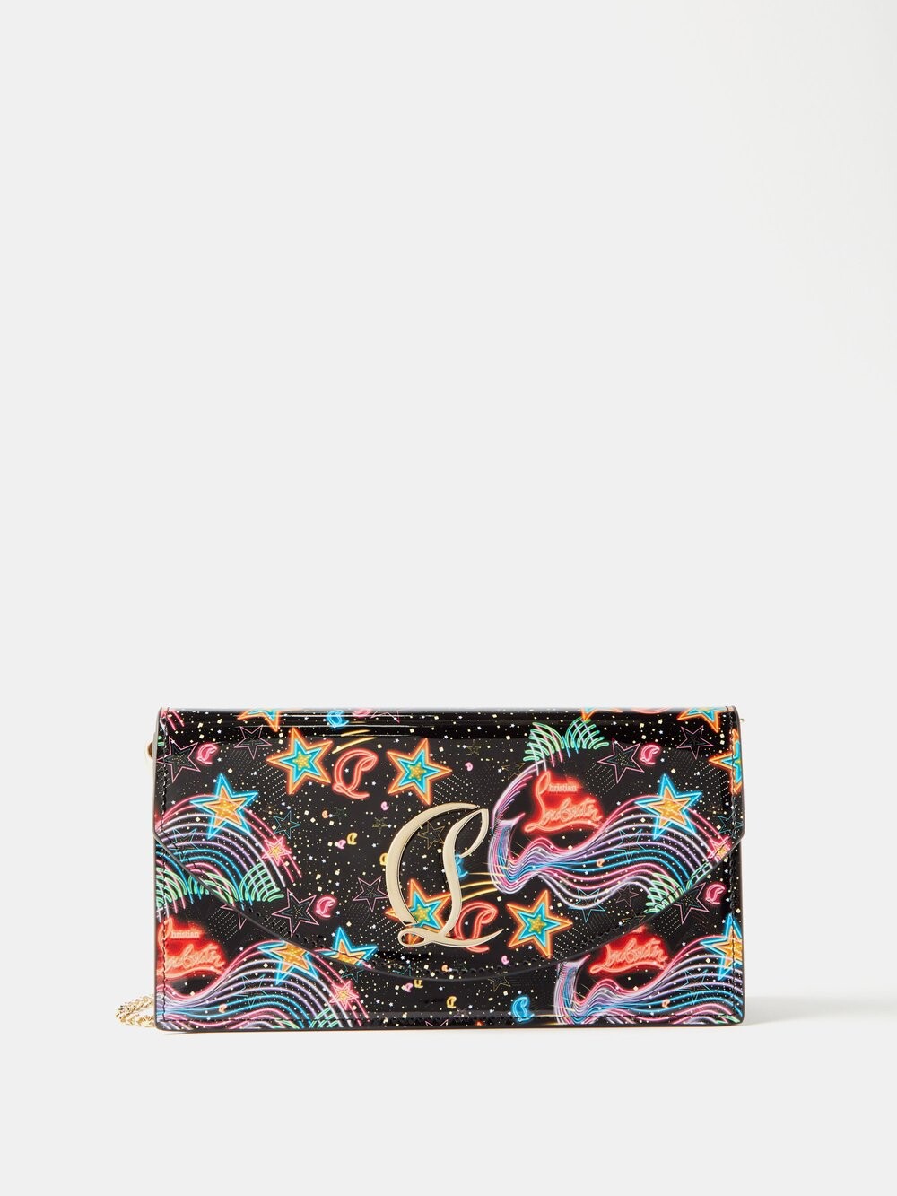 

Кожаный клатч loubi54 с принтом starlight Christian Louboutin, черный