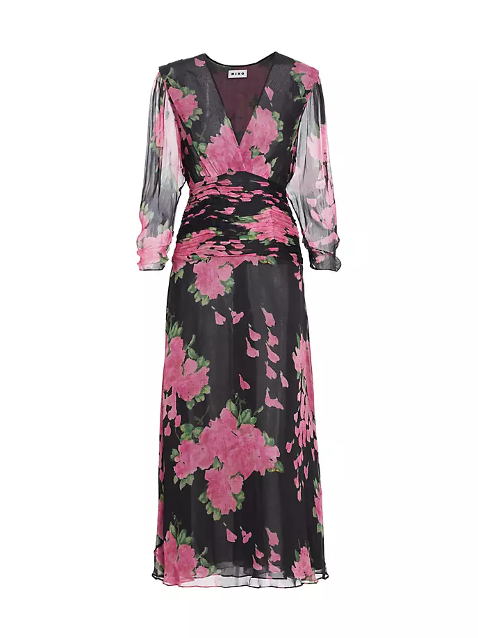 Платье-миди с цветочным принтом Racquel Rixo, цвет blossom pink 101 pink blossom