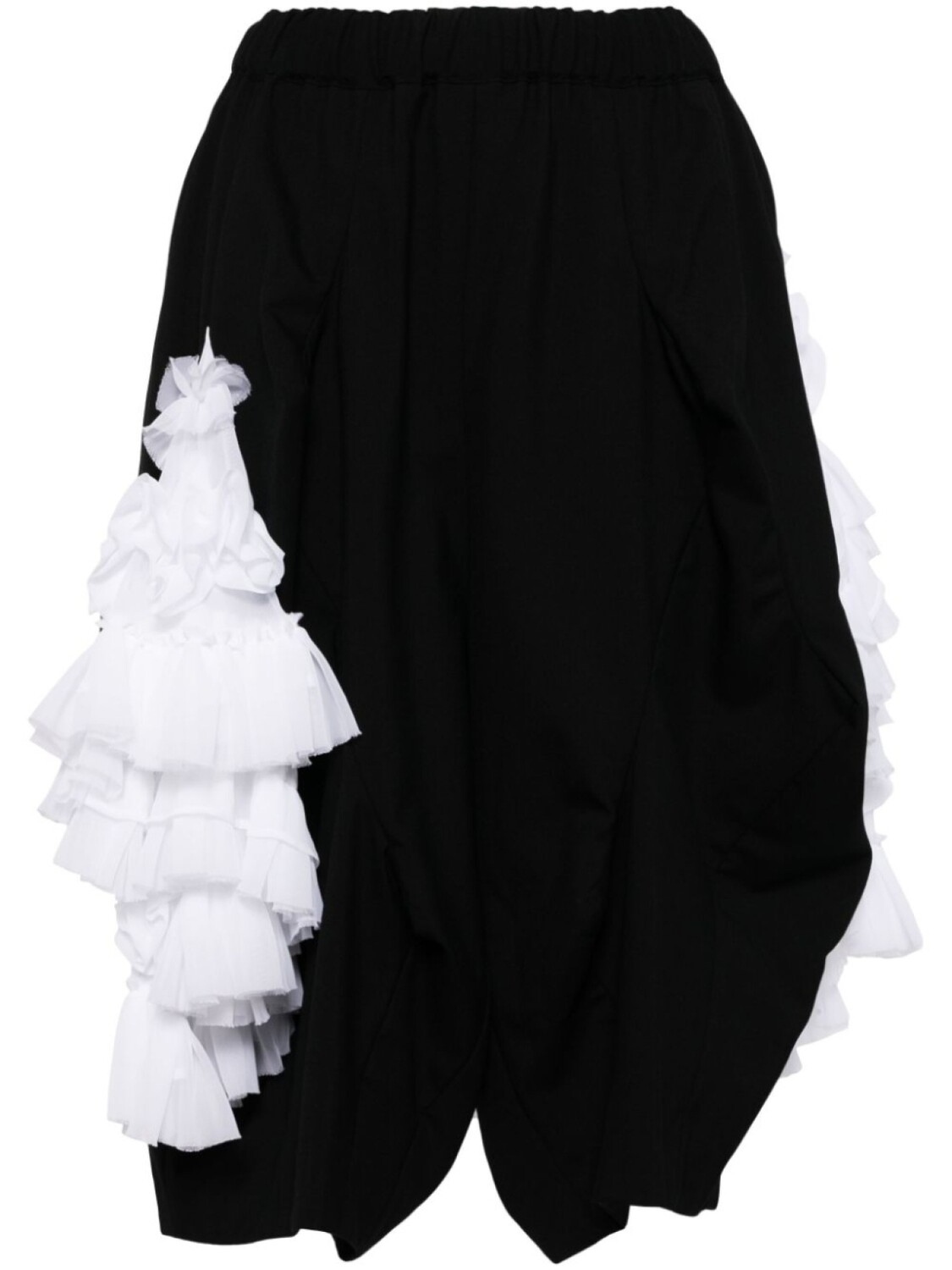 

Шорты до колена с рюшами Noir Kei Ninomiya, черный