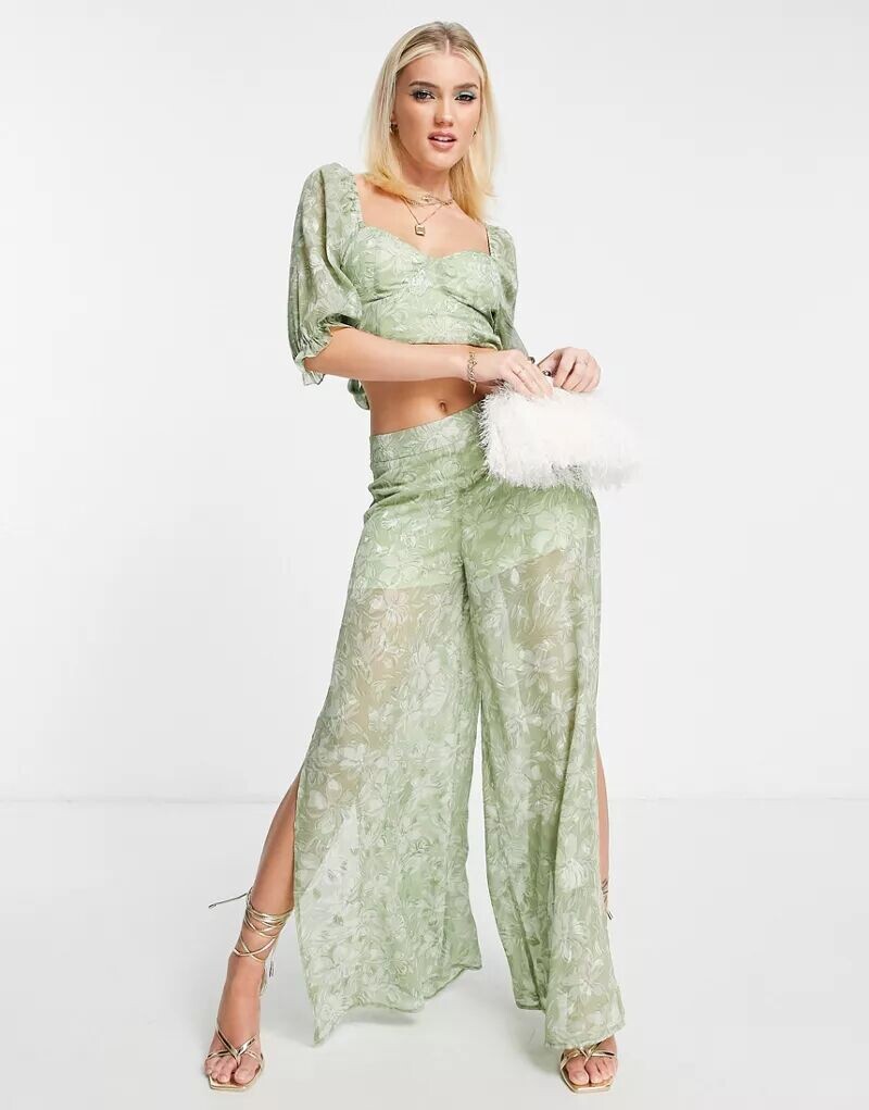 

Жаккардовые широкие брюки Miss Selfridge