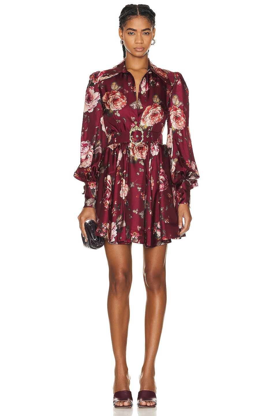 

Платье Zimmermann Luminosity Shirt, цвет Burgundy Floral Print