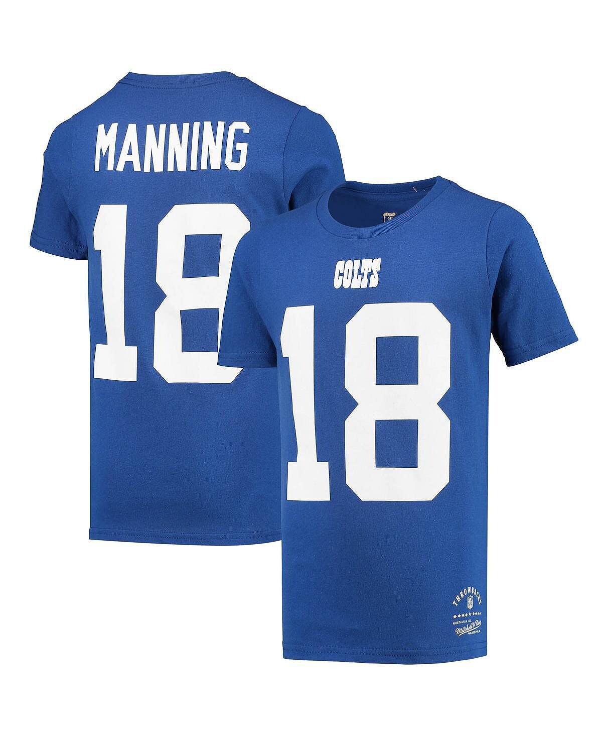

Футболка Big Boys Peyton Manning Royal Indianapolis Colts в стиле ретро с именем и номером игрока в отставке Mitchell & Ness