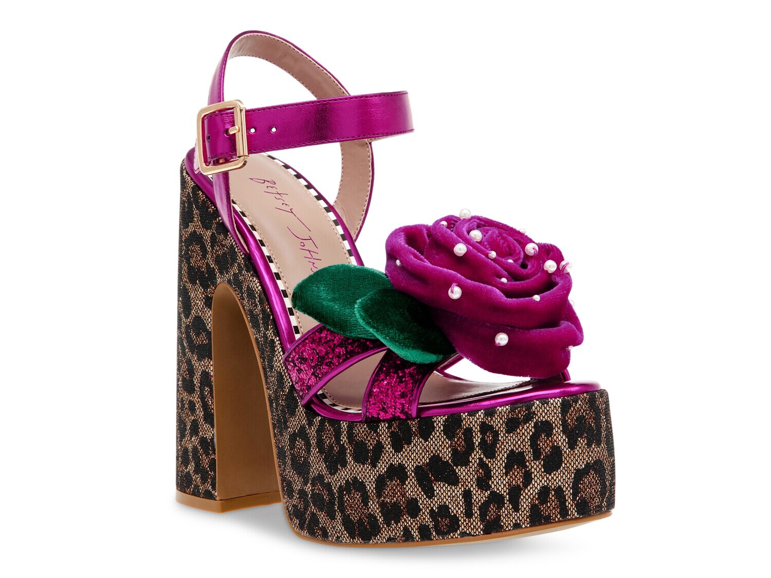 

Сандалии на платформе Betsey Johnson Eugene, разноцветный леопардовый принт