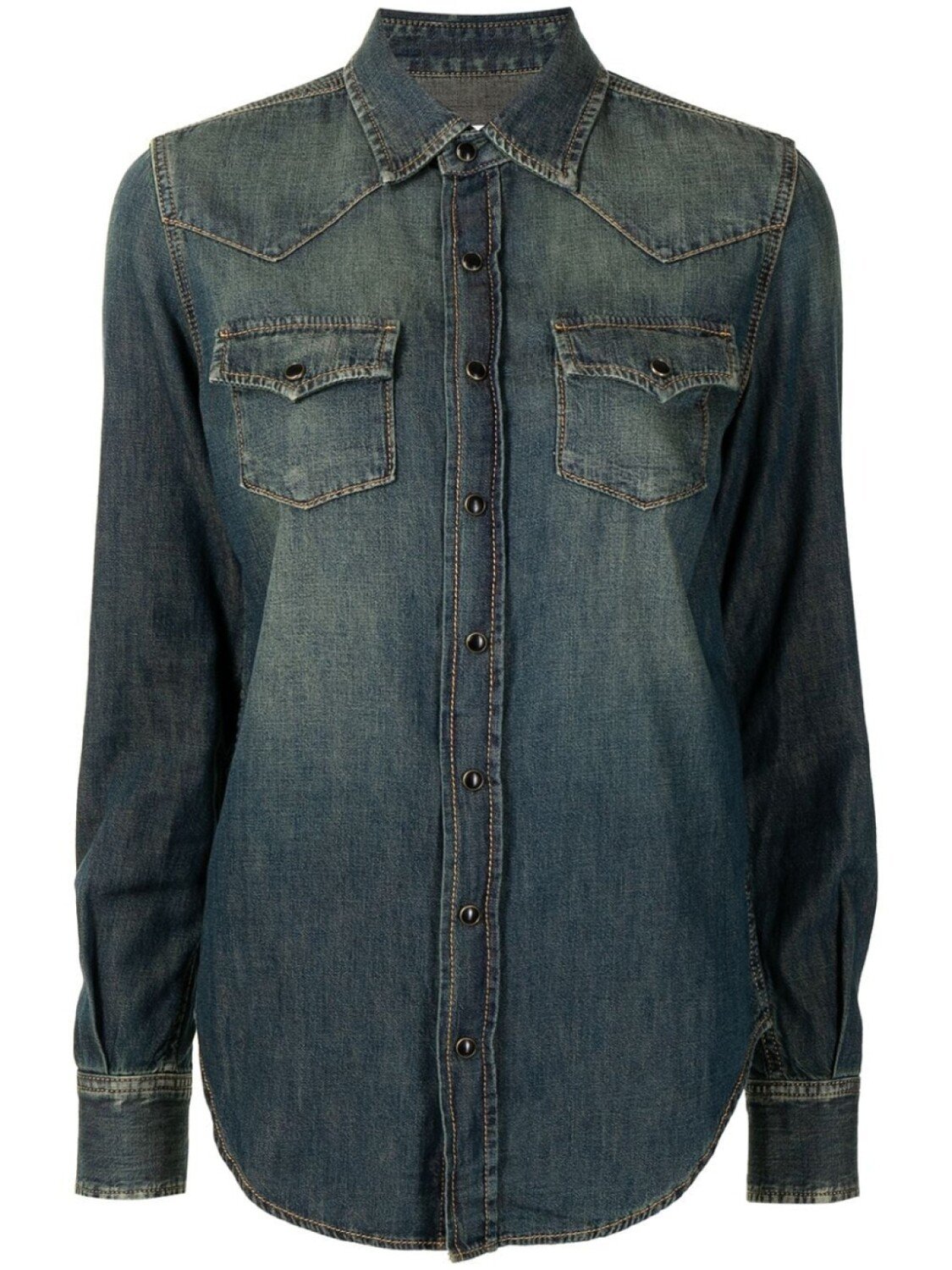 

Saint Laurent джинсовая рубашка на кнопках, синий